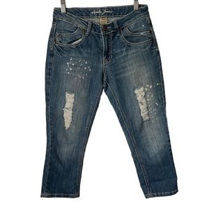 Apollo Distressed Cropped Jeans 3/4